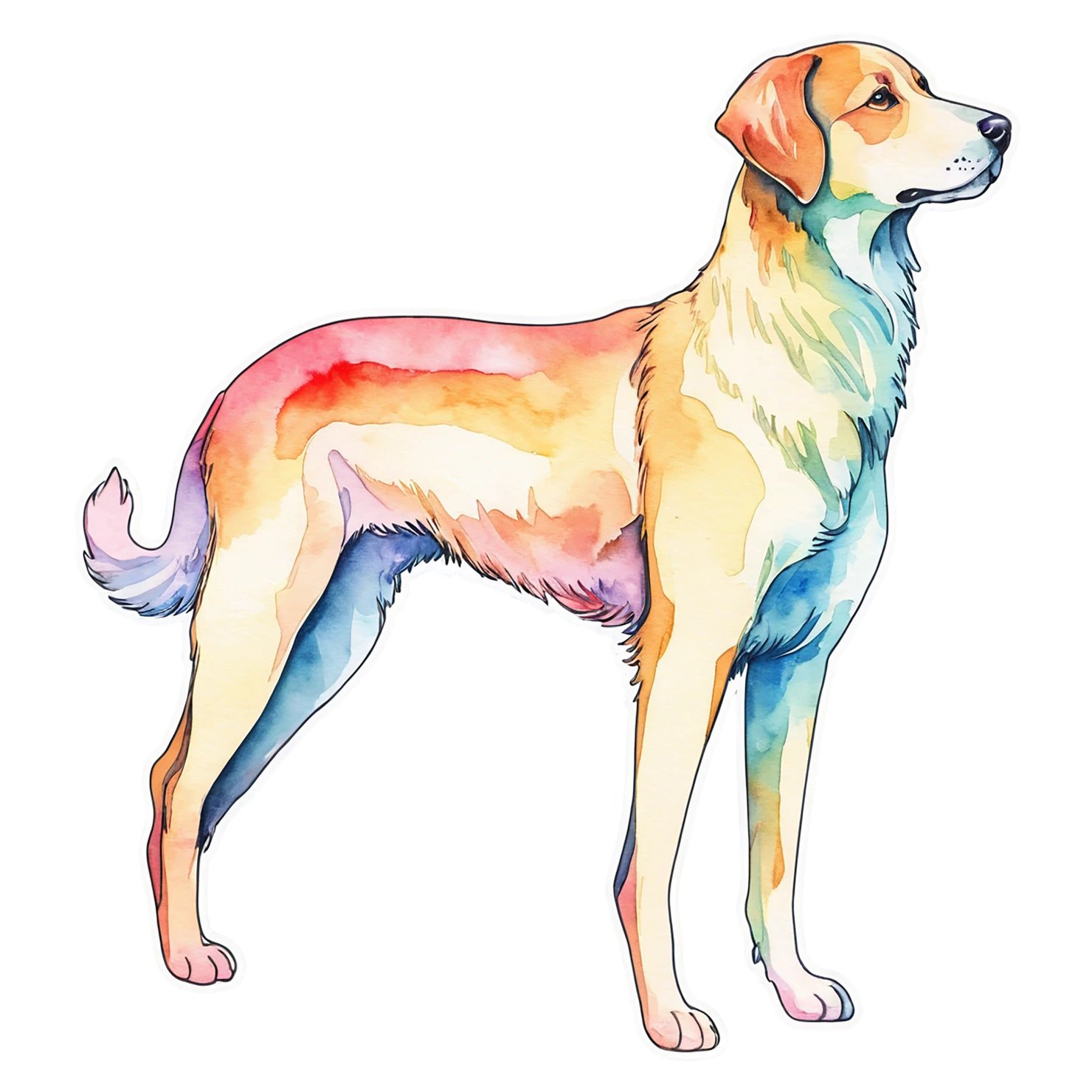 Dog watercolor sticker isolated on transparent background #15248