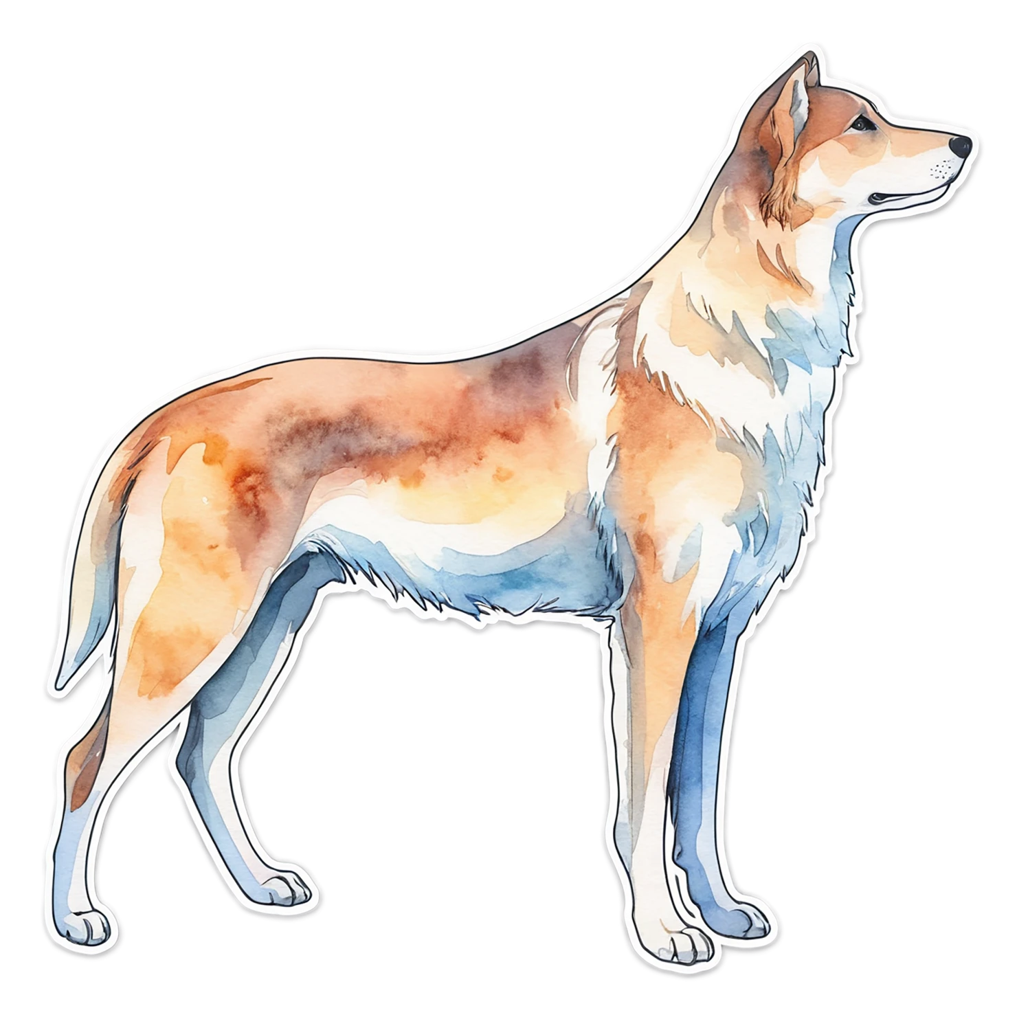 Dog watercolor sticker isolated on transparent background #15250