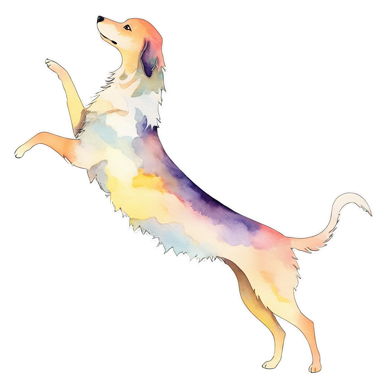 Dog watercolor sticker isolated on transparent background #15252