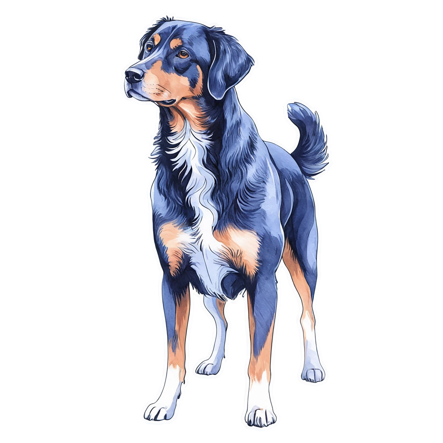 Dog watercolor sticker isolated on transparent background #15254
