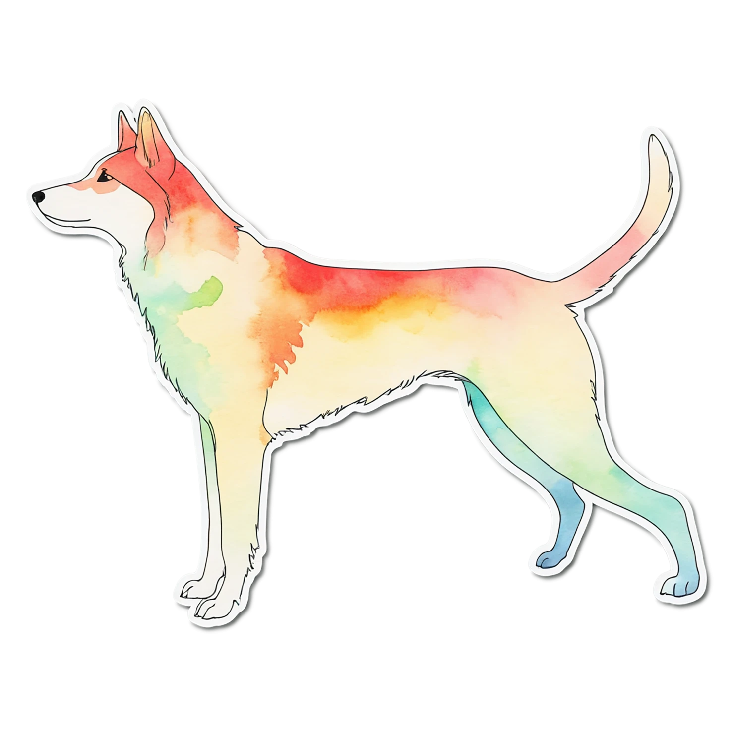 Dog watercolor sticker isolated on transparent background #15255
