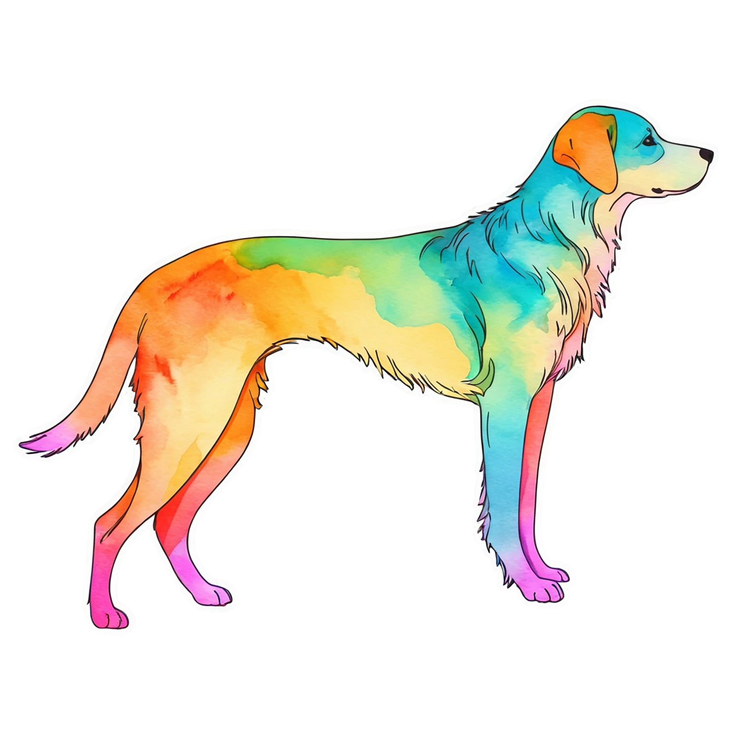 Dog watercolor sticker isolated on transparent background #15257