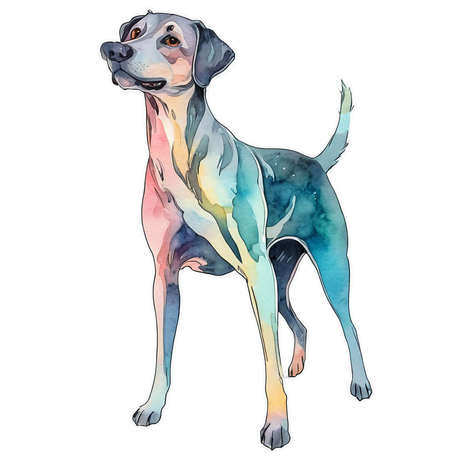 Dog watercolor sticker isolated on transparent background #15262