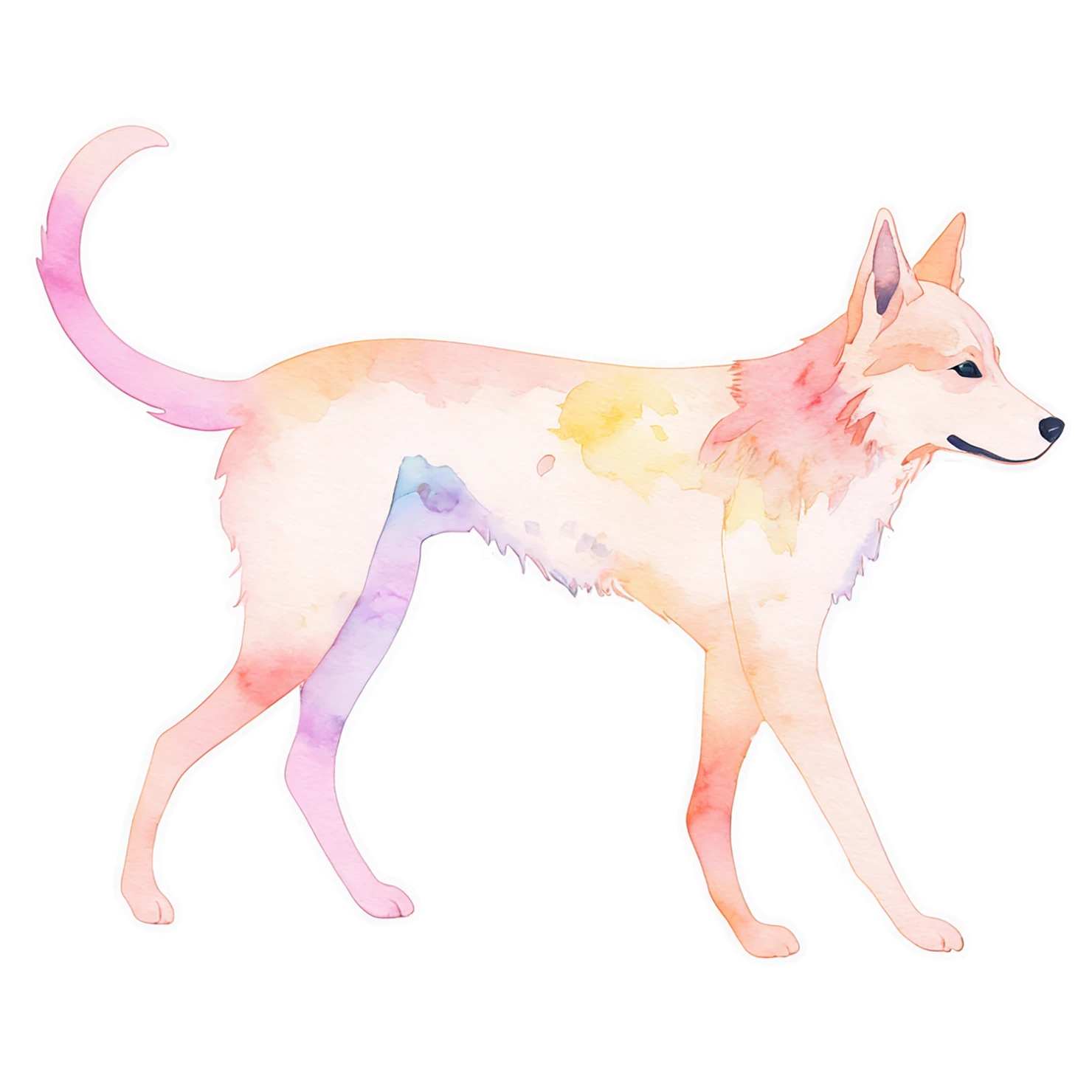 Dog watercolor sticker isolated on transparent background #15266