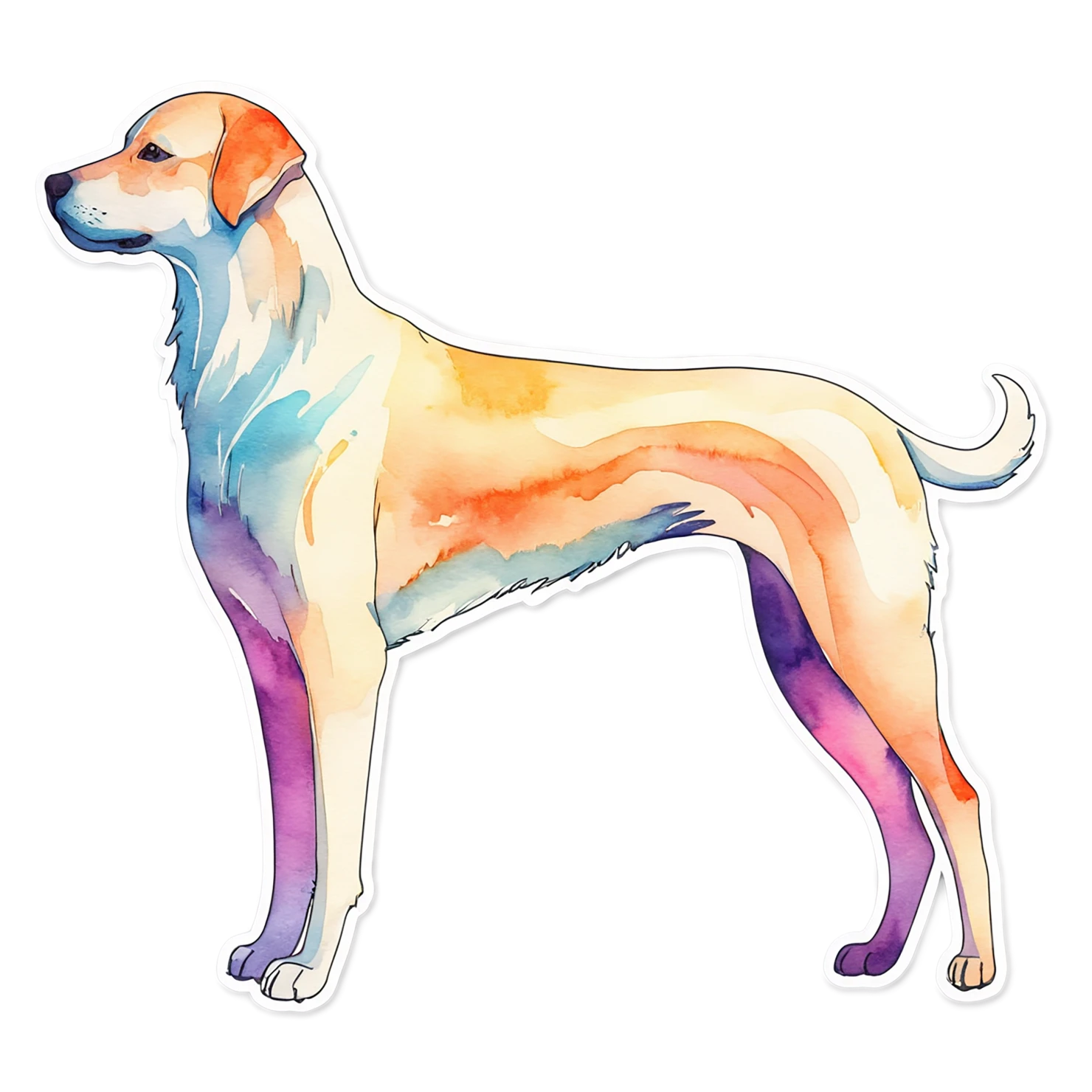 Dog watercolor sticker isolated on transparent background #15268