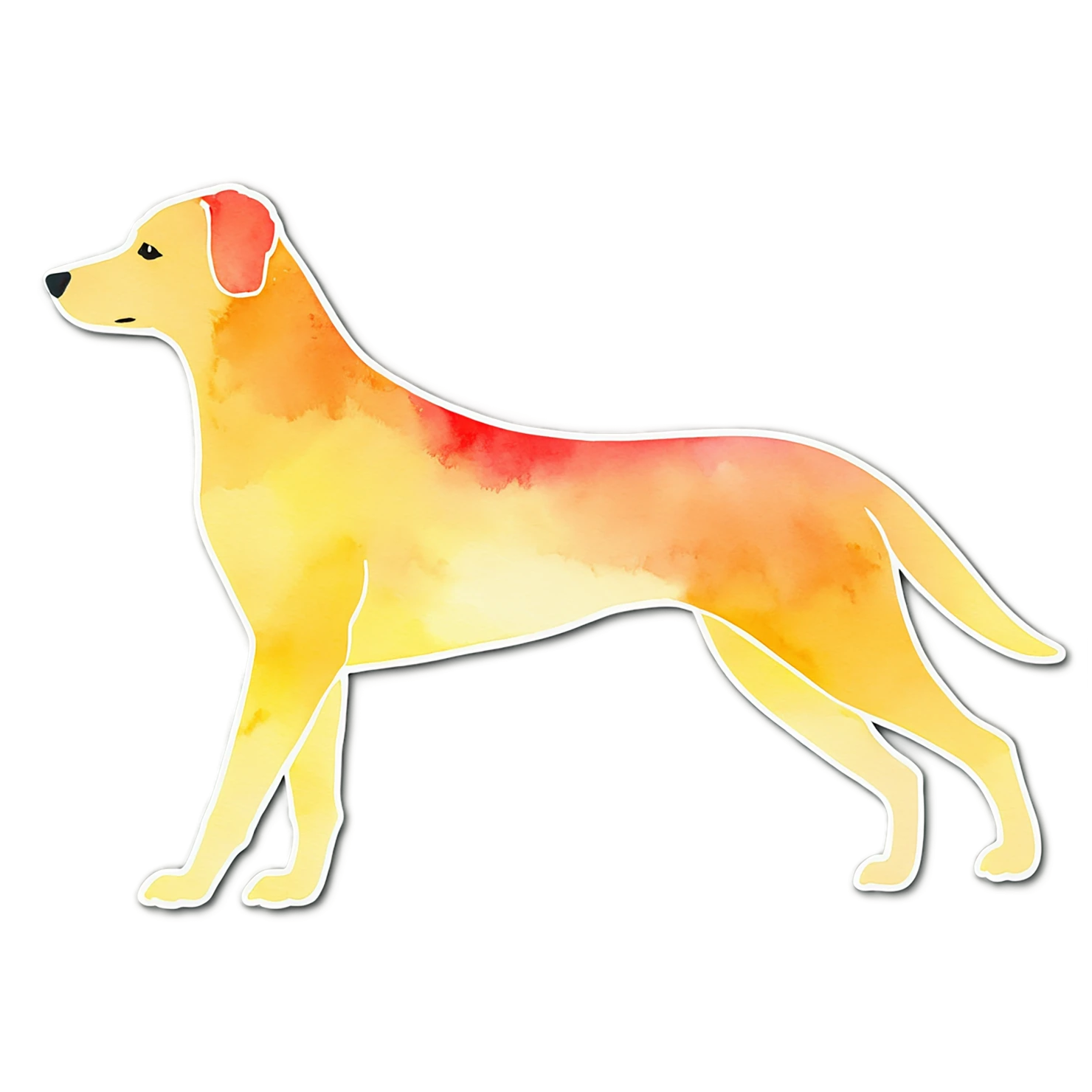 Dog watercolor sticker isolated on transparent background #15270