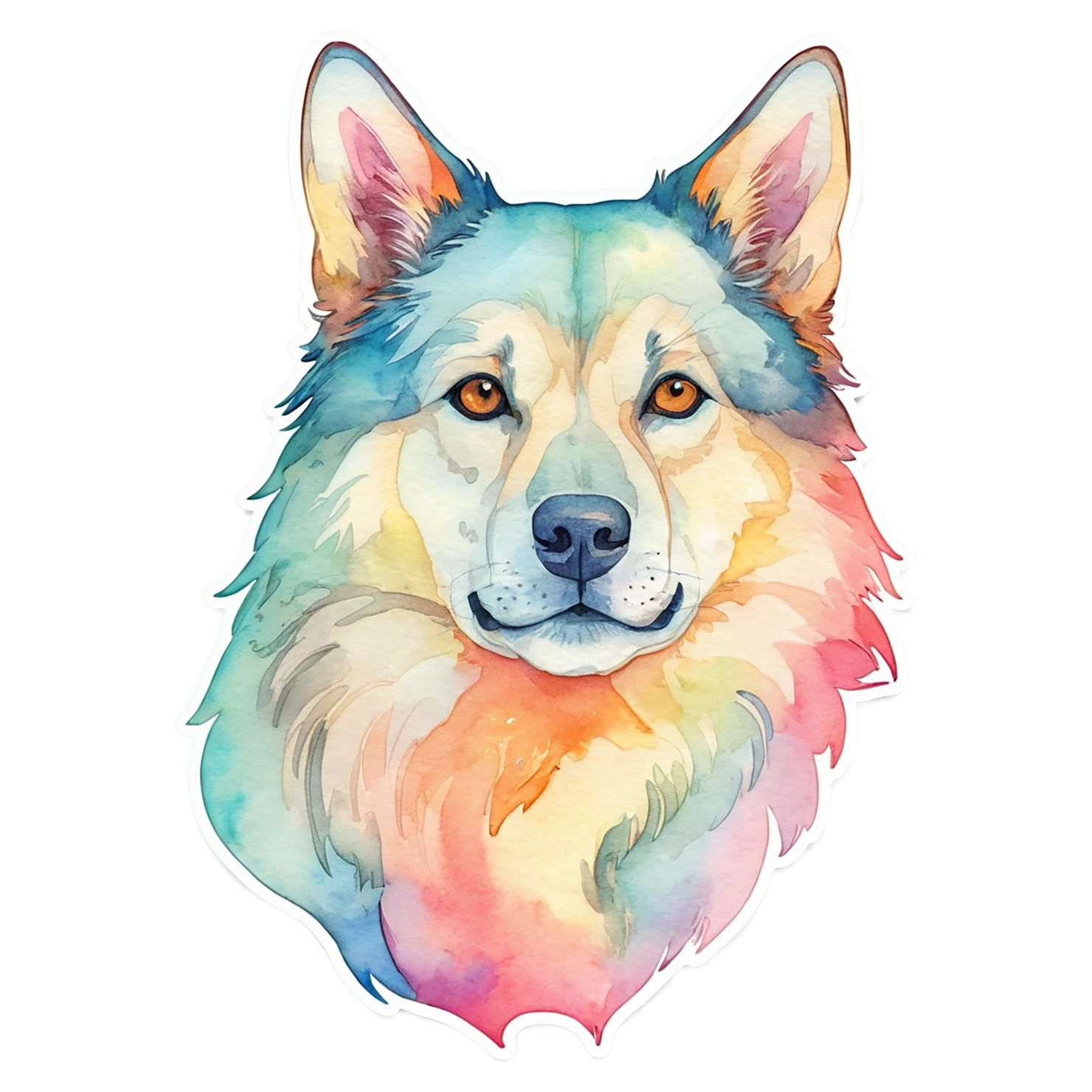 Dog watercolor sticker isolated on transparent background #15272