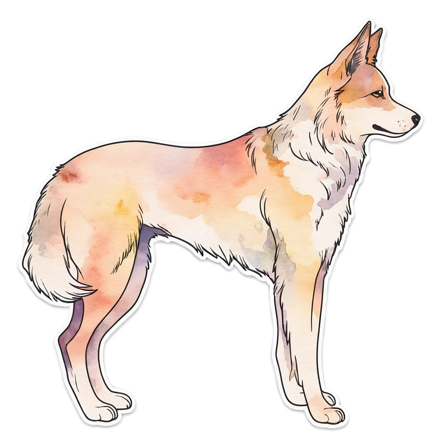 Dog watercolor sticker isolated on transparent background #15274