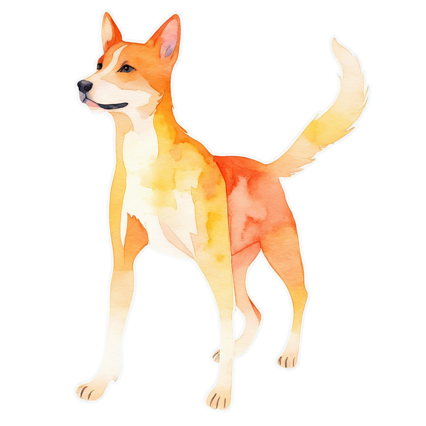 Dog watercolor sticker isolated on transparent background #15275
