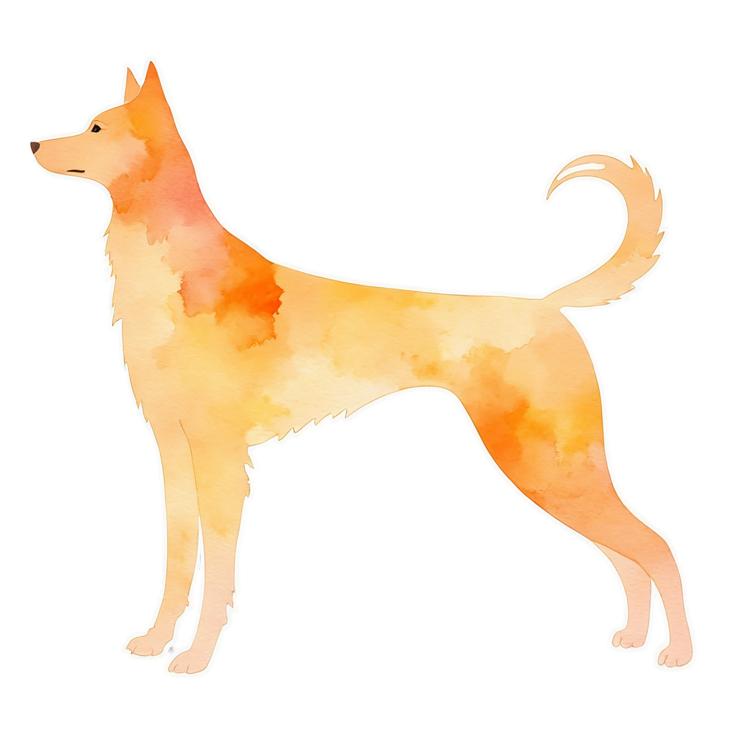 Dog watercolor sticker isolated on transparent background #15276
