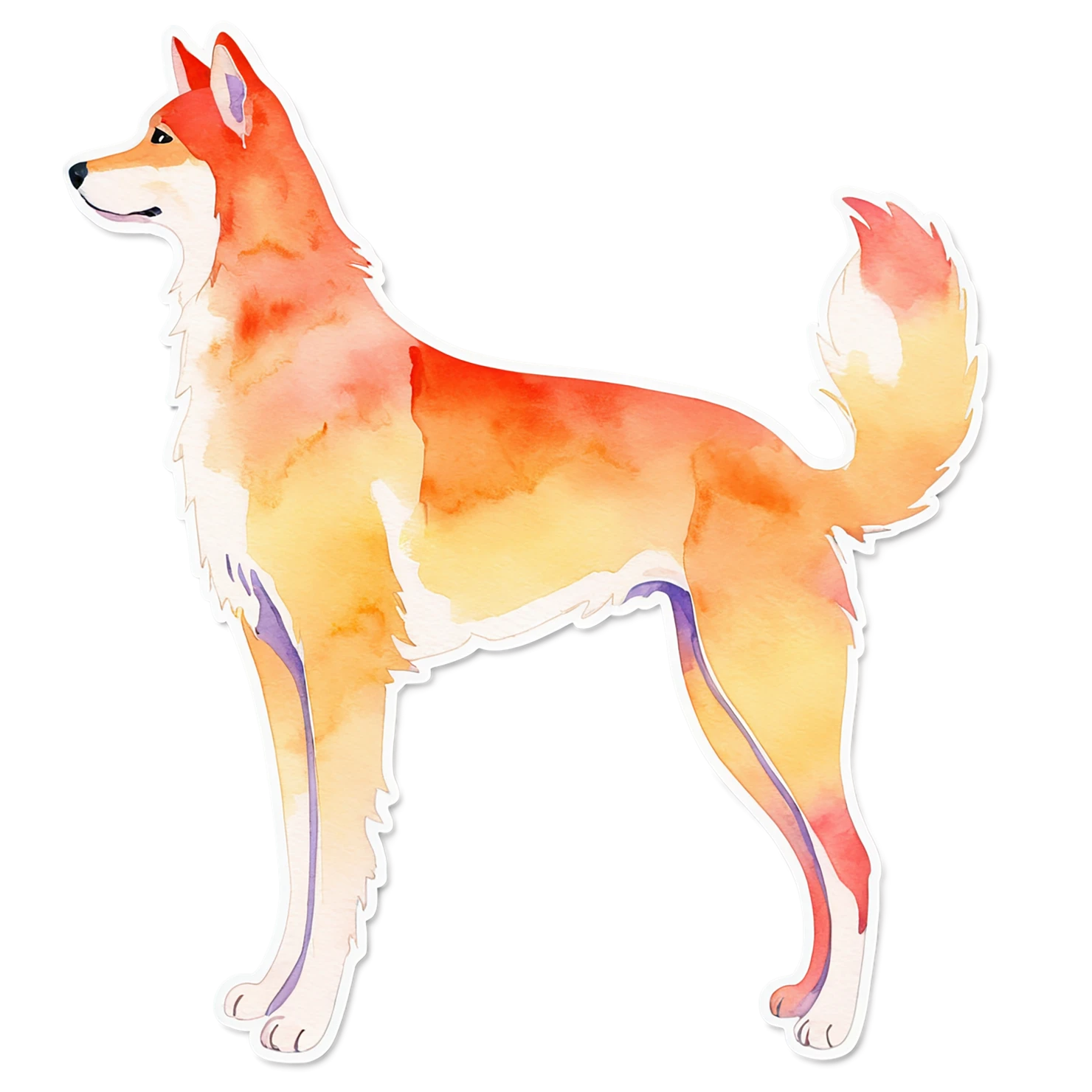Dog watercolor sticker isolated on transparent background #15277