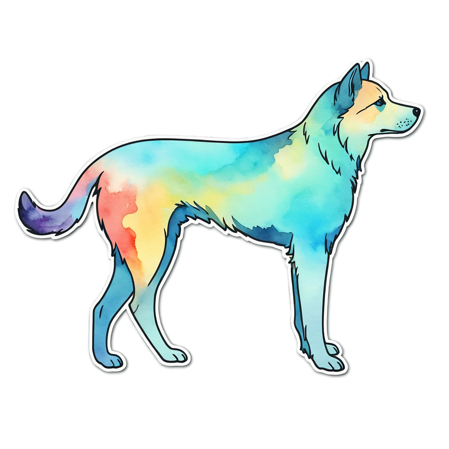 Dog watercolor sticker isolated on transparent background #15279