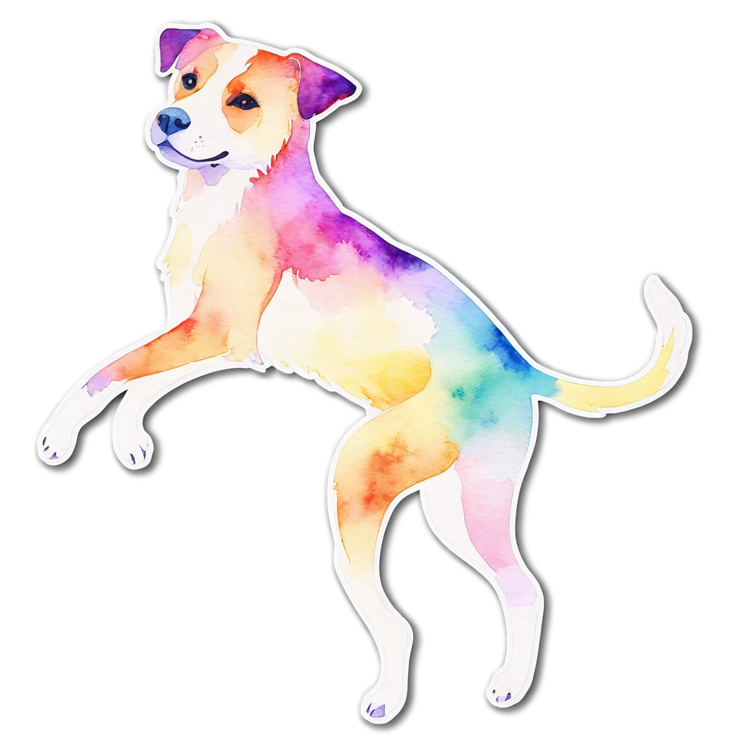 Dog watercolor sticker isolated on transparent background #15281