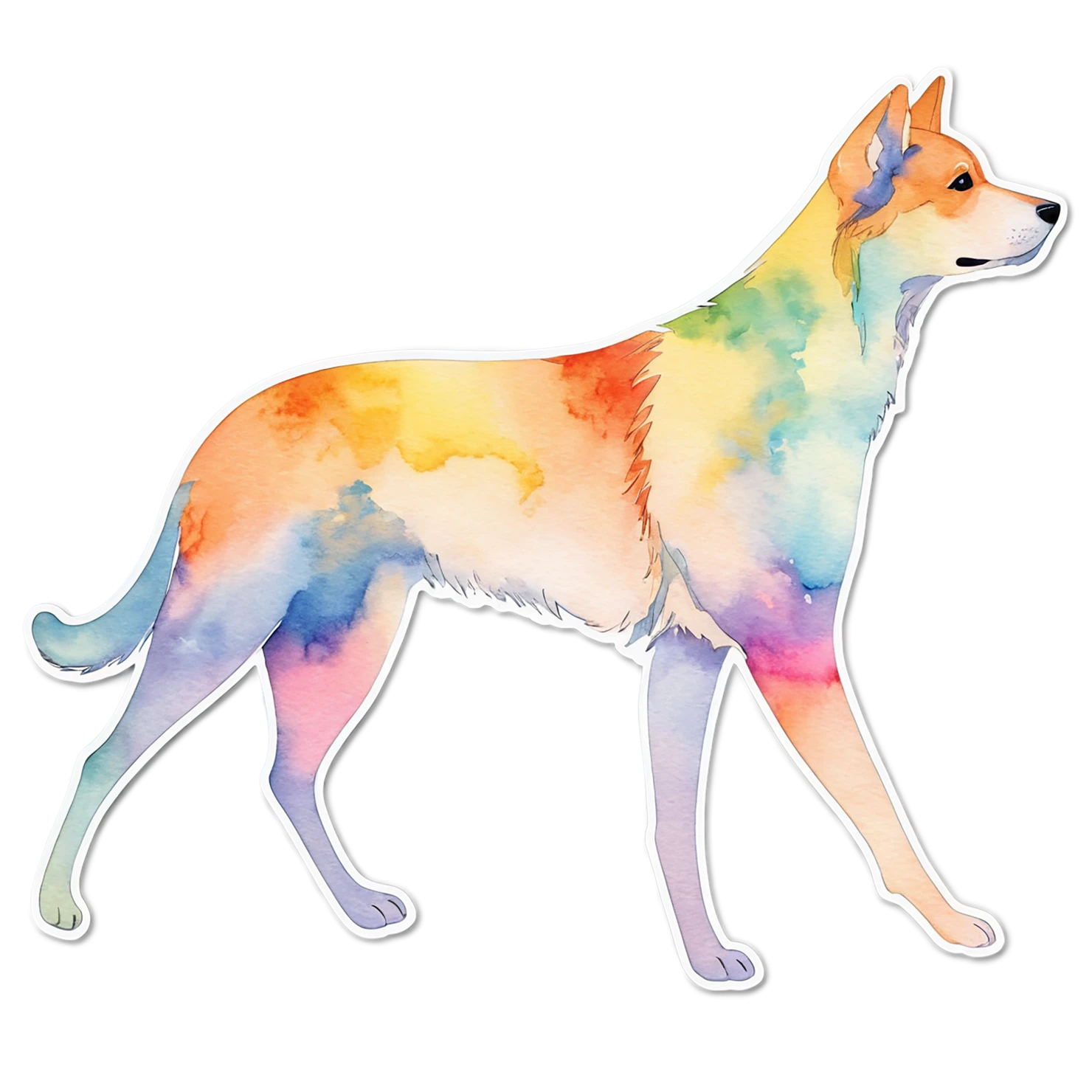 Dog watercolor sticker isolated on transparent background #15283