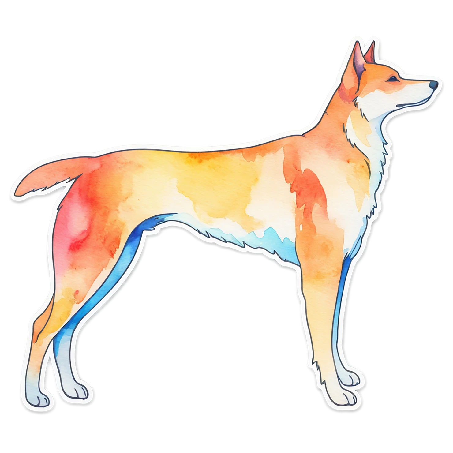 Dog watercolor sticker isolated on transparent background #15284