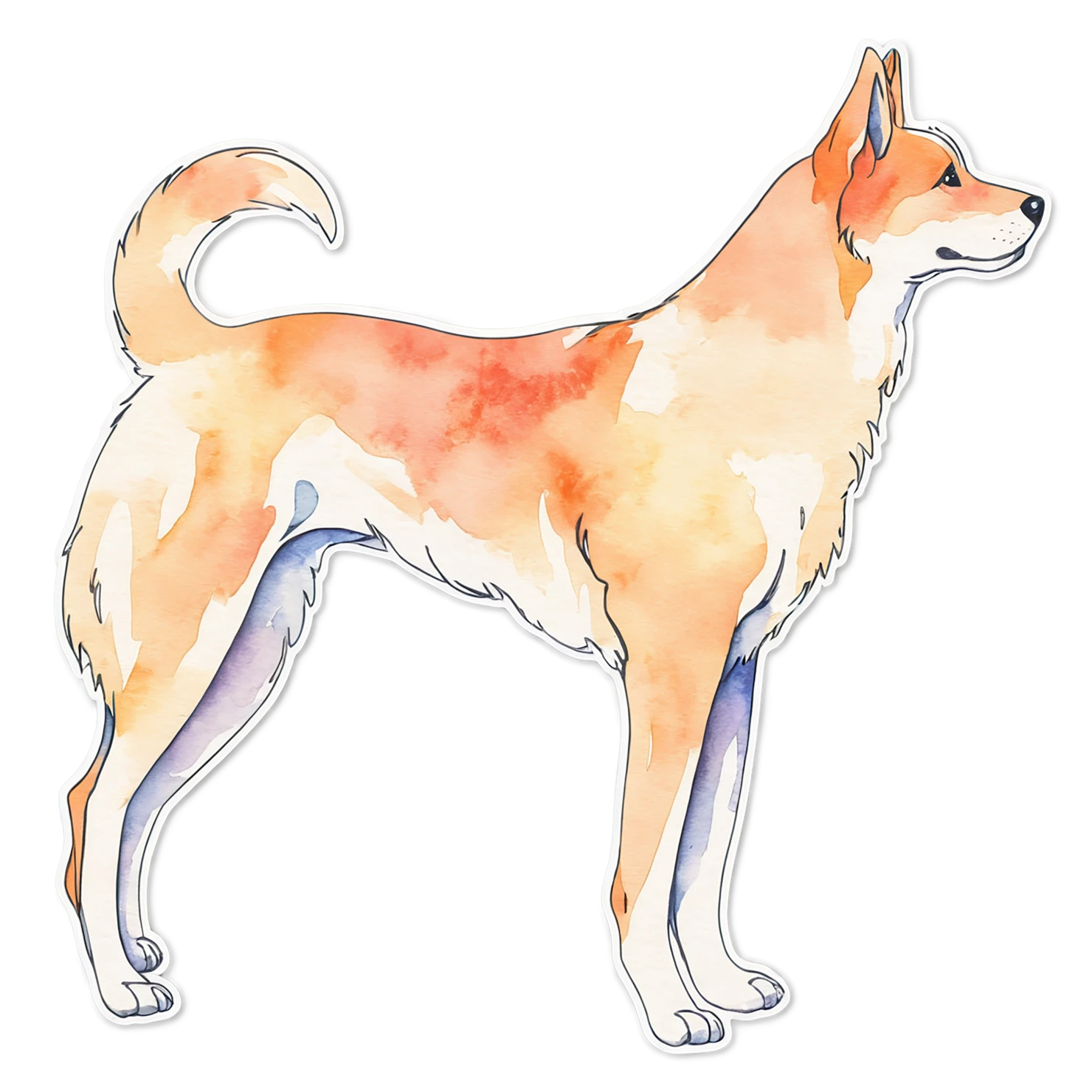 Dog watercolor sticker isolated on transparent background #15285