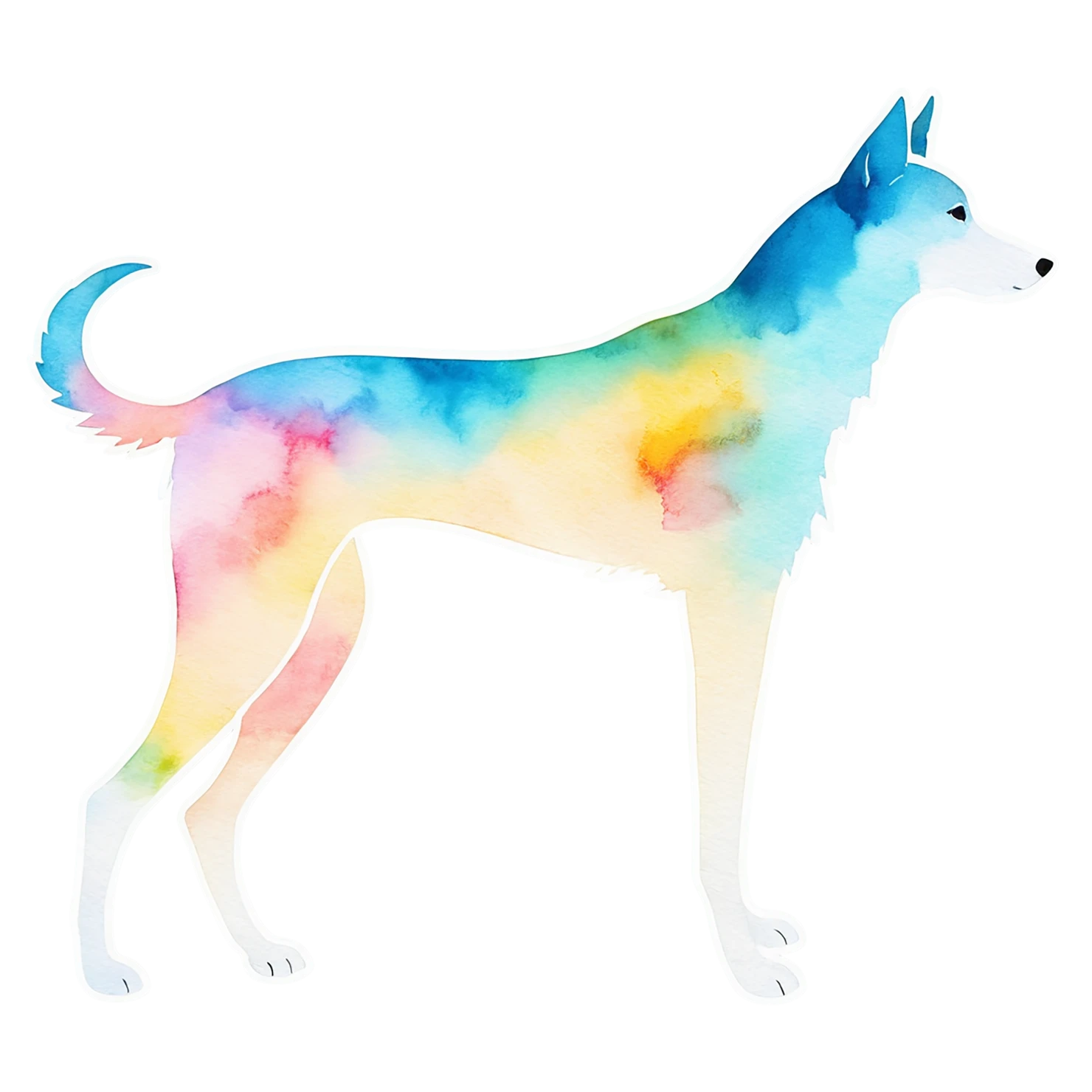 Dog watercolor sticker isolated on transparent background #15286