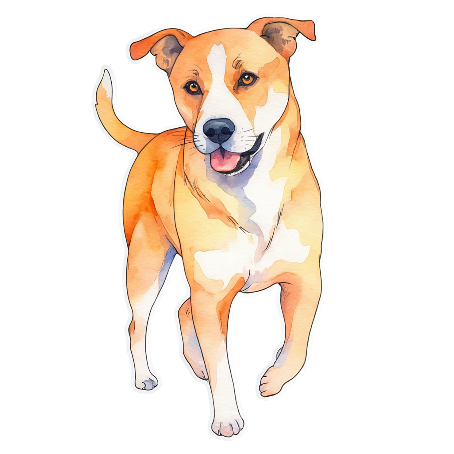 Dog watercolor sticker isolated on transparent background #15287