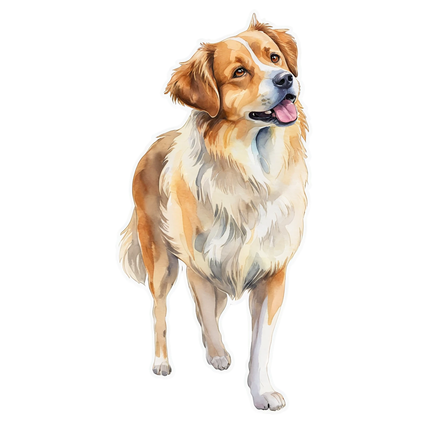 Dog watercolor sticker isolated on transparent background #15290