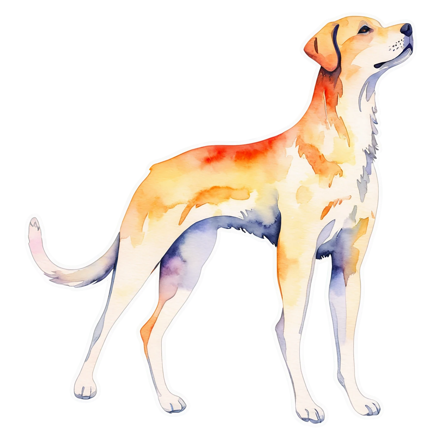 Dog watercolor sticker isolated on transparent background #15291