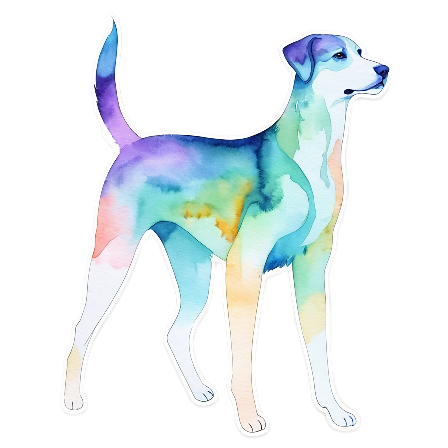 Dog watercolor sticker isolated on transparent background #15294
