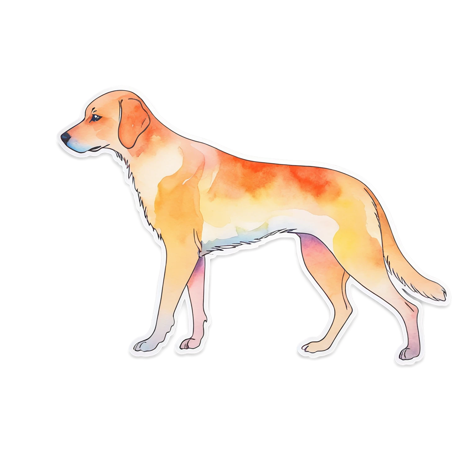 Dog watercolor sticker isolated on transparent background #15296