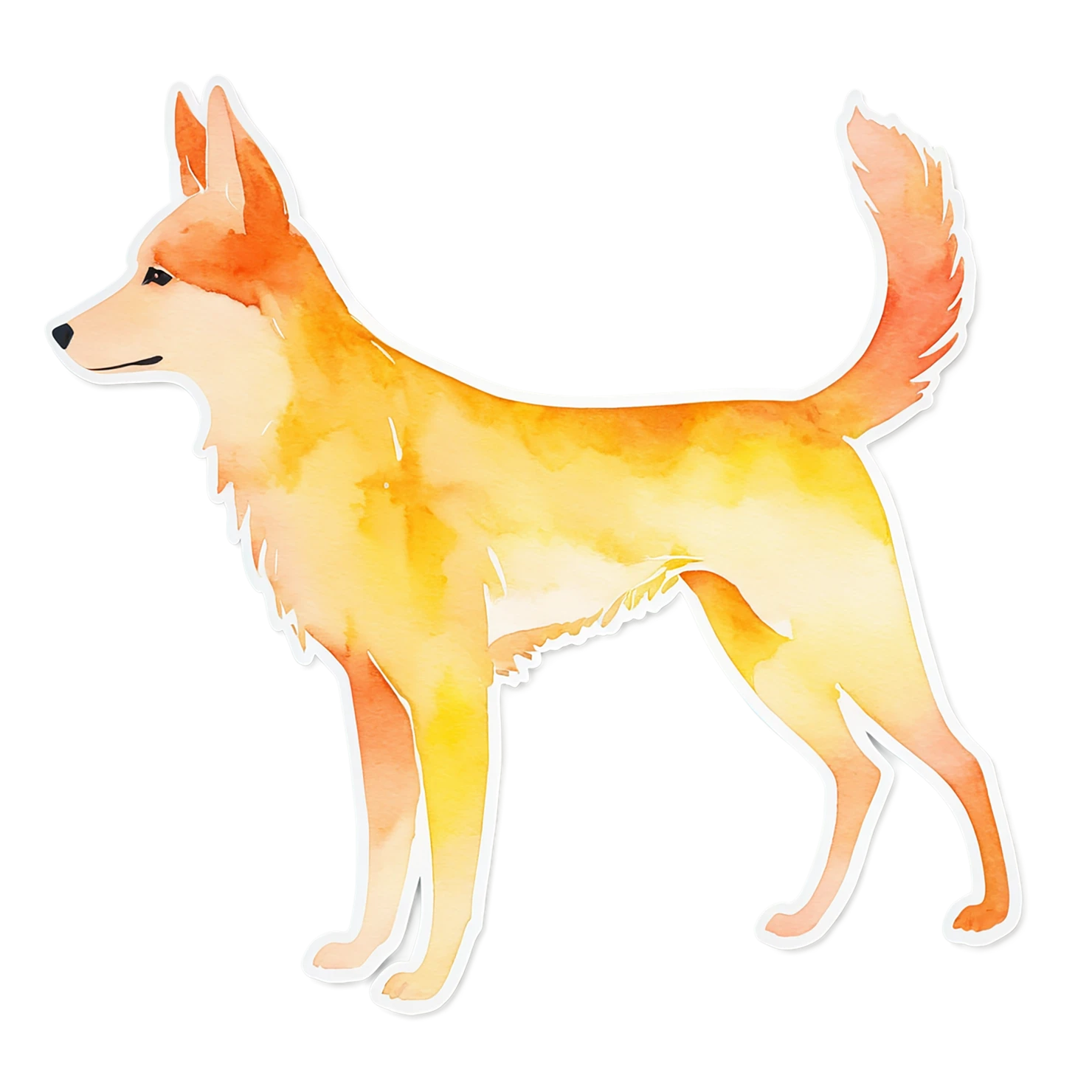 Dog watercolor sticker isolated on transparent background #15300