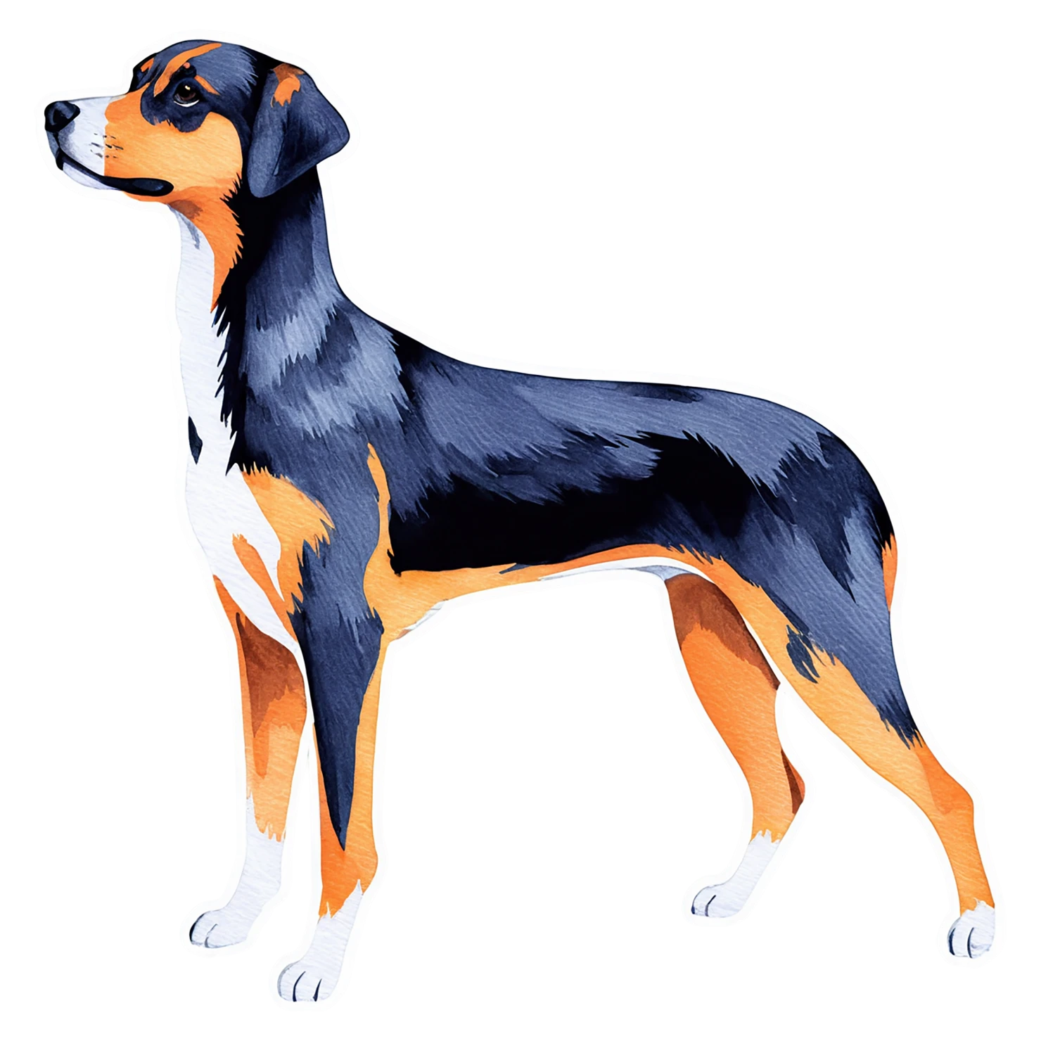 Dog watercolor sticker isolated on transparent background #15301