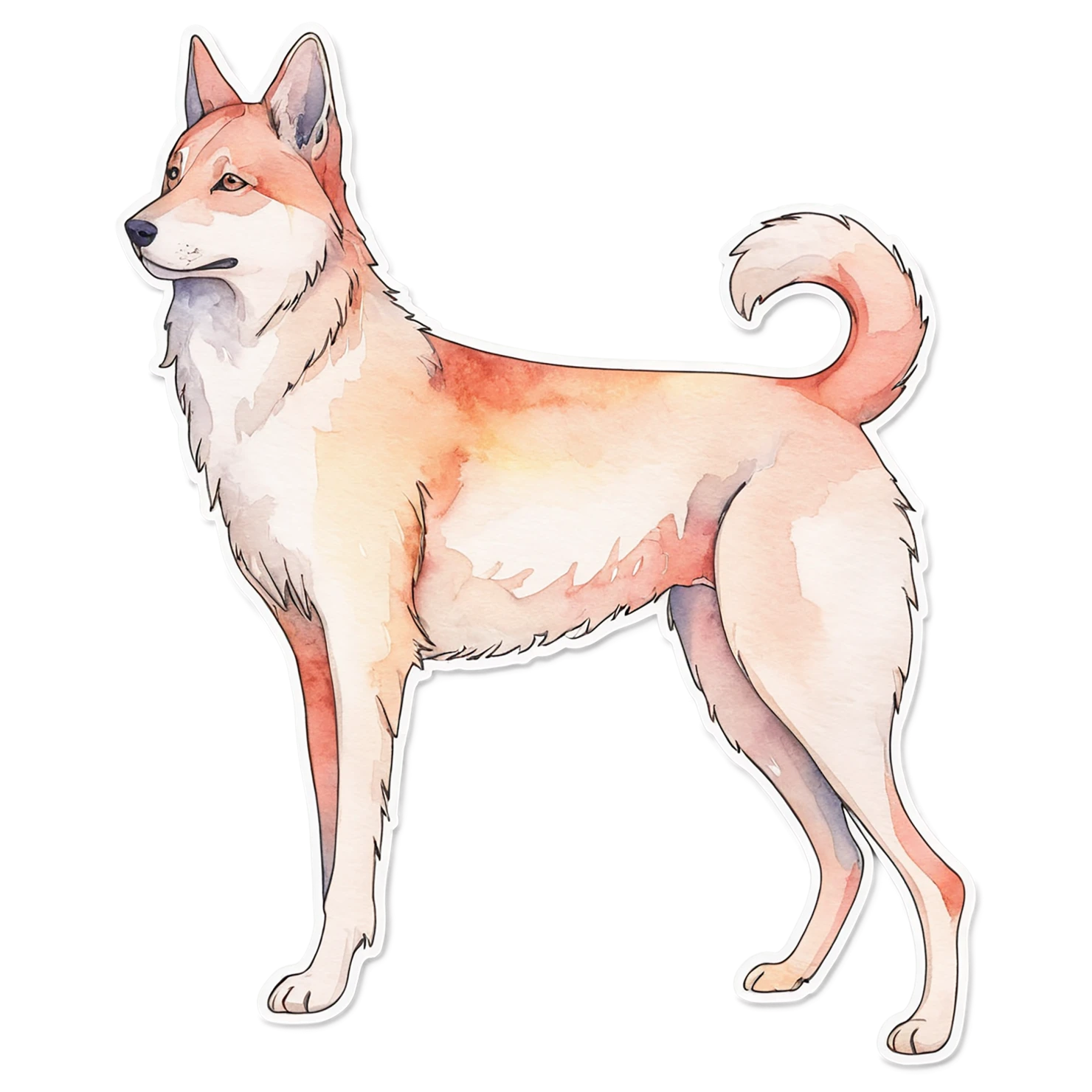 Dog watercolor sticker isolated on transparent background #15302