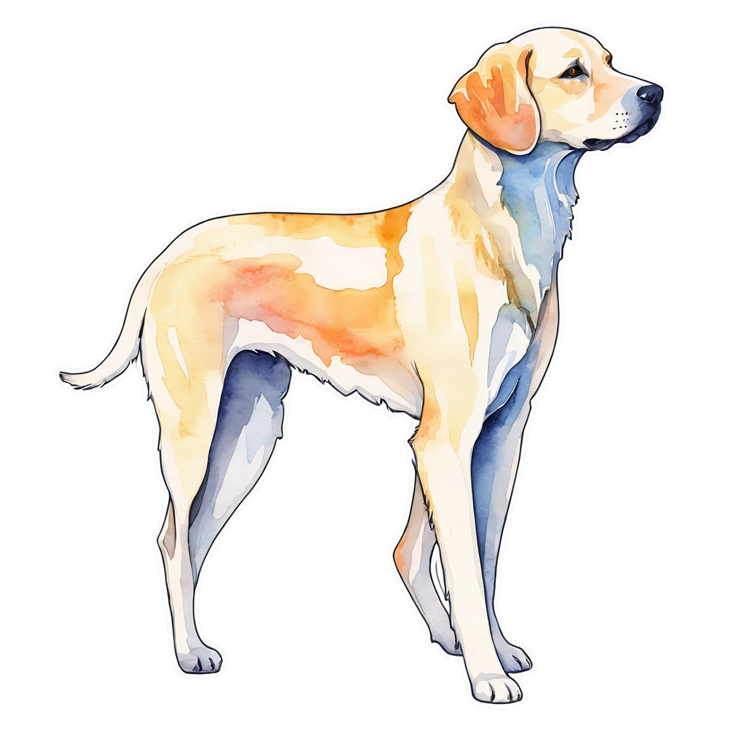 Dog watercolor sticker isolated on transparent background #15303