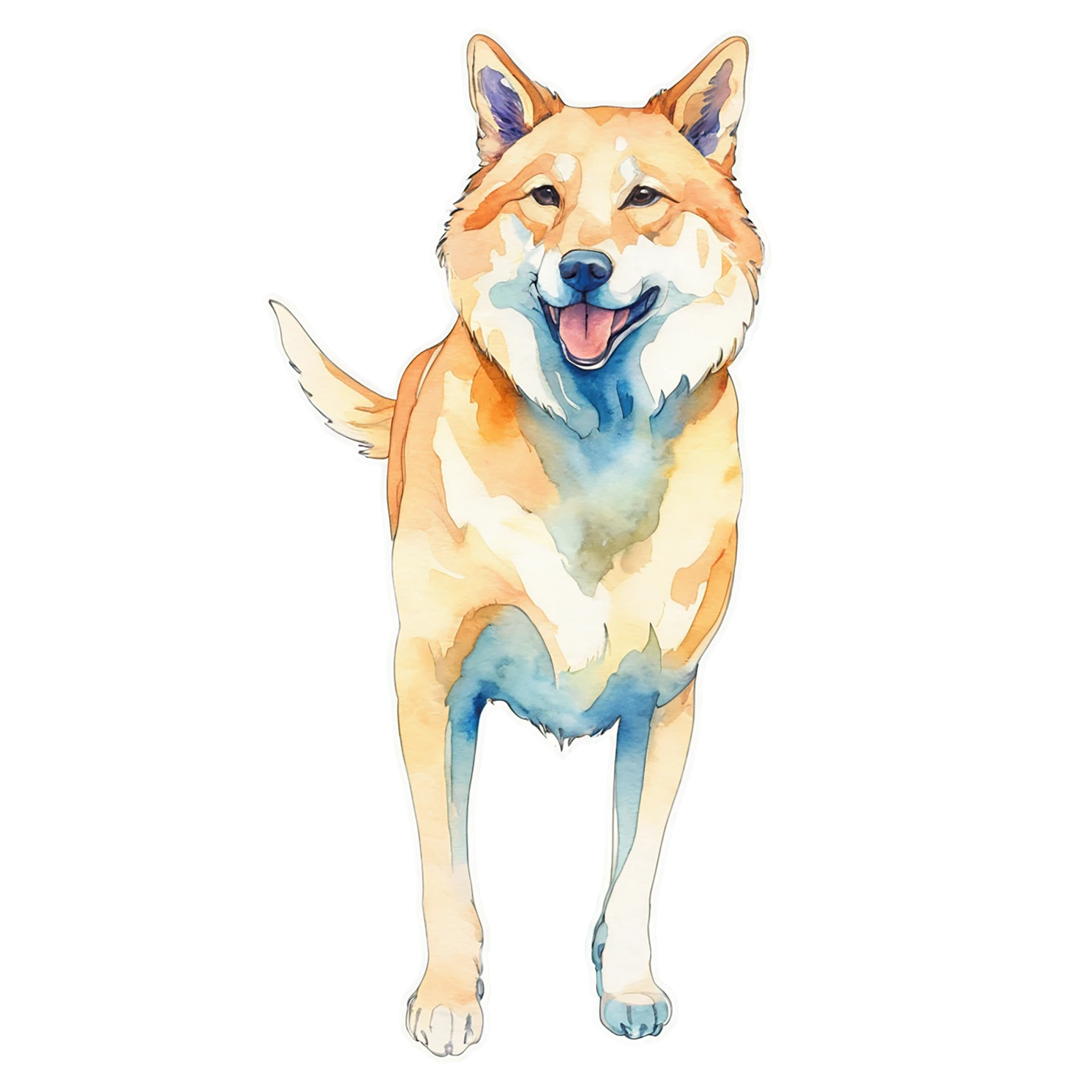 Dog watercolor sticker isolated on transparent background #15312