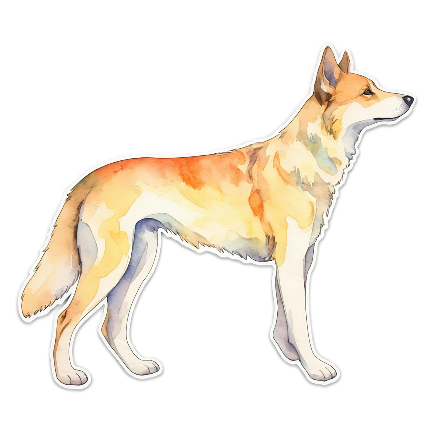 Dog watercolor sticker isolated on transparent background #15313