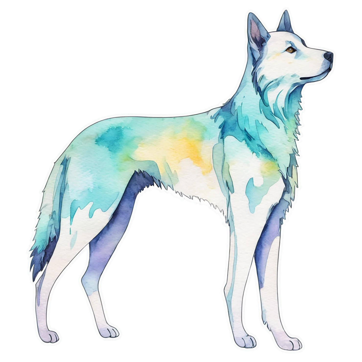 Dog watercolor sticker isolated on transparent background #15315
