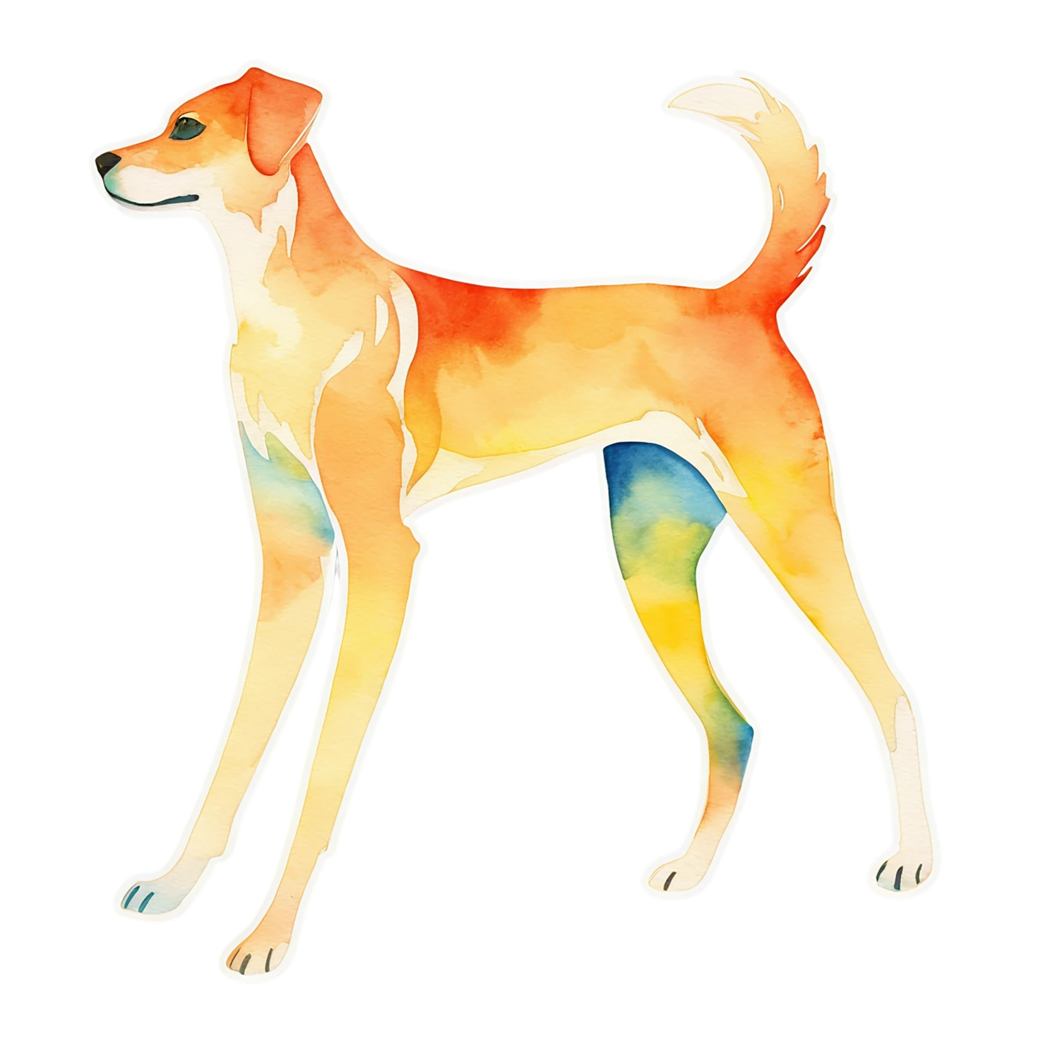 Dog watercolor sticker isolated on transparent background #15316