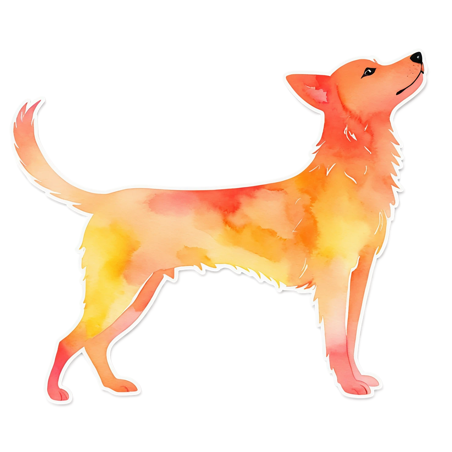 Dog watercolor sticker isolated on transparent background #15317