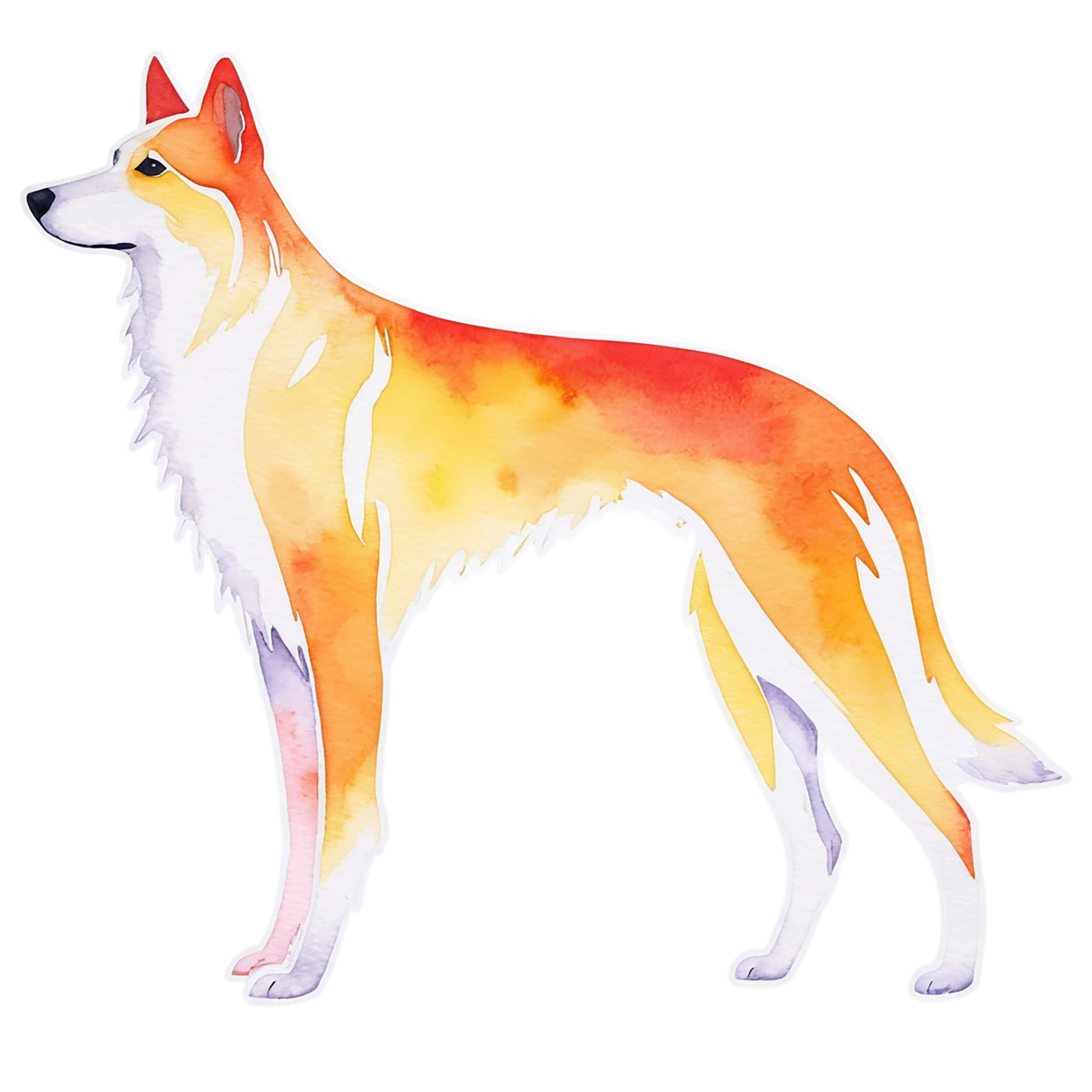 Dog watercolor sticker isolated on transparent background #15322