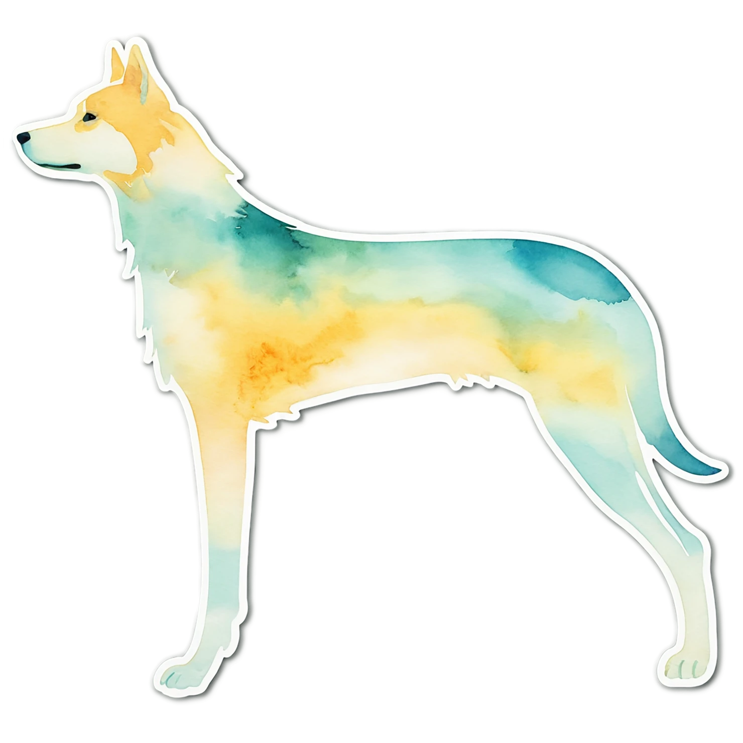 Dog watercolor sticker isolated on transparent background #15326