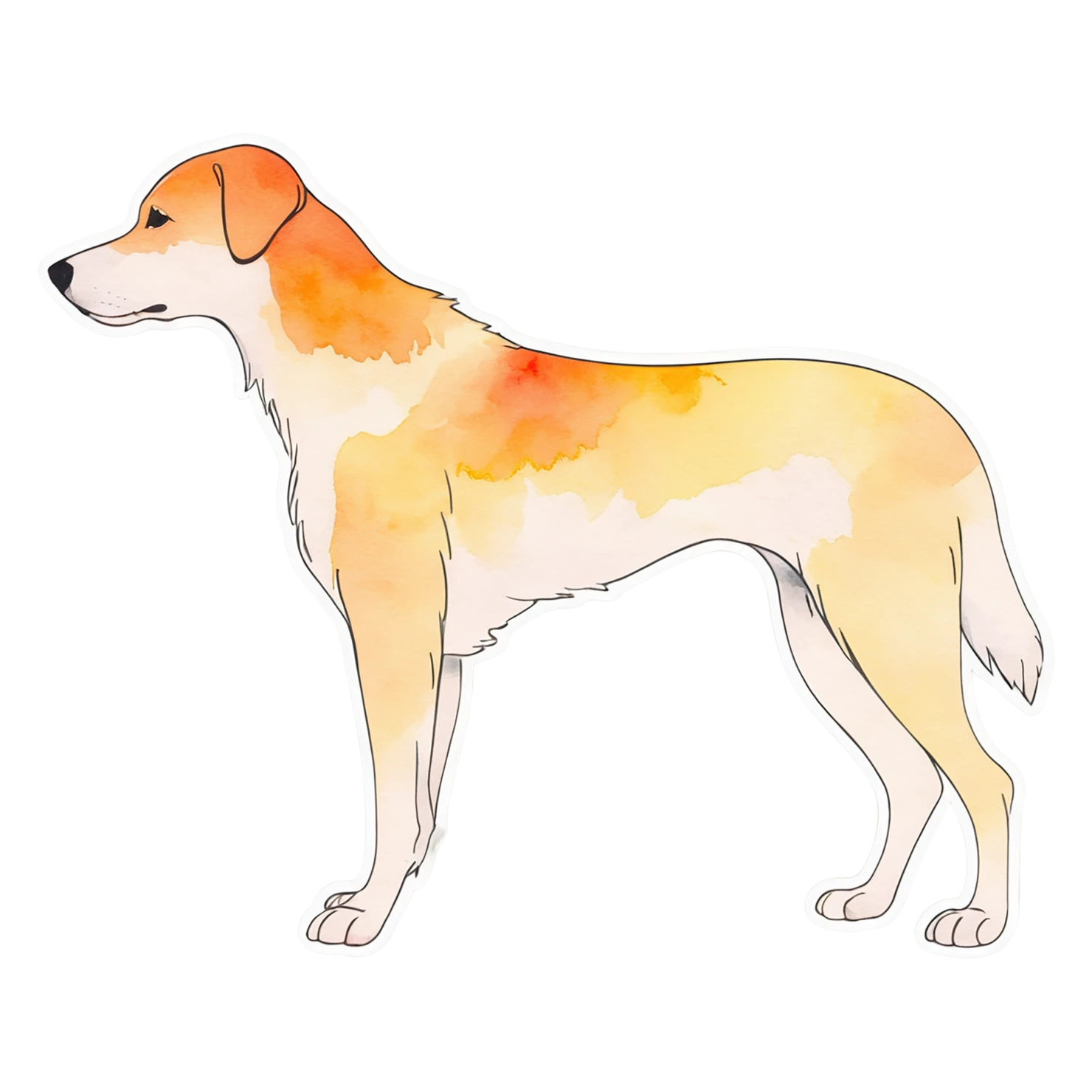 Dog watercolor sticker isolated on transparent background #15330