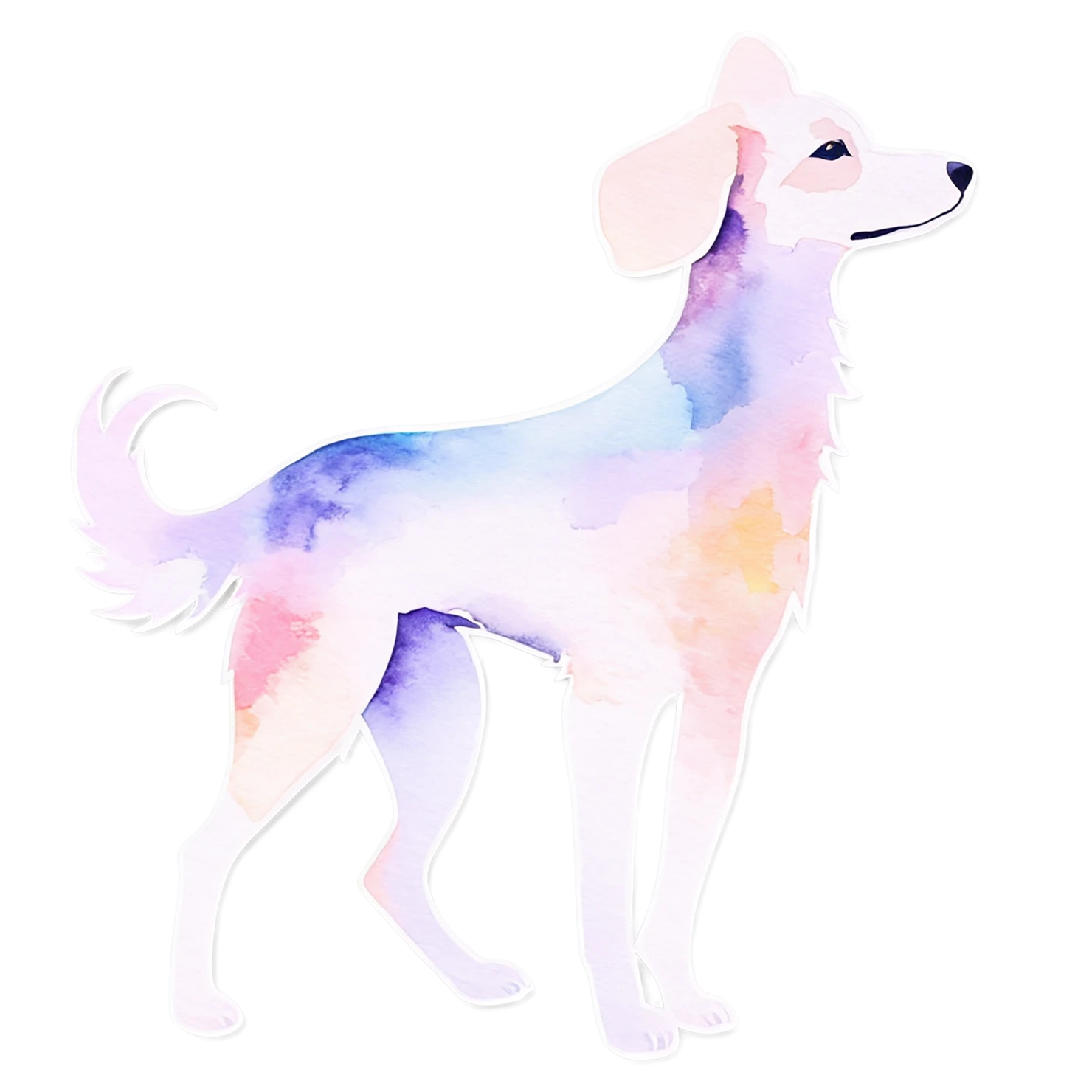 Dog watercolor sticker isolated on transparent background #15334