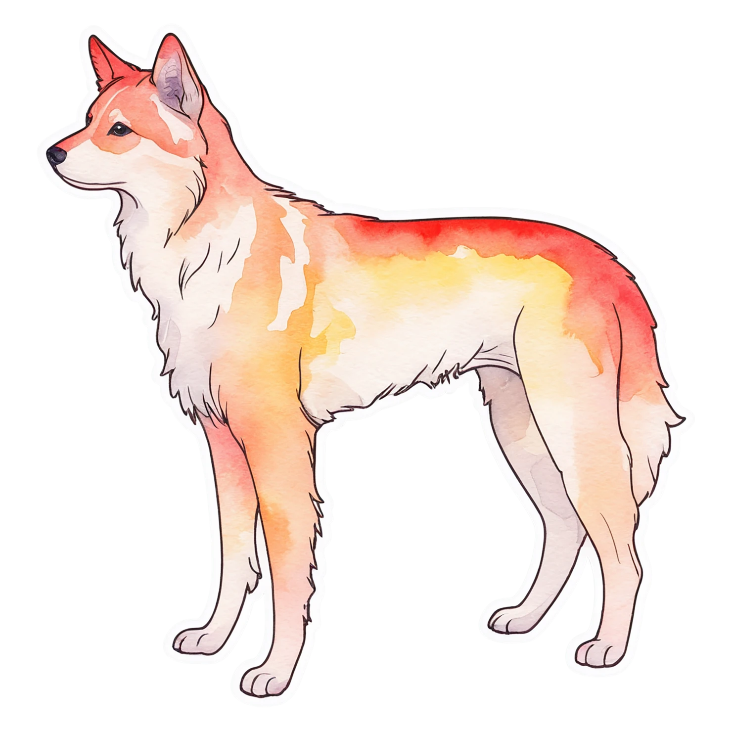 Dog watercolor sticker isolated on transparent background #15335