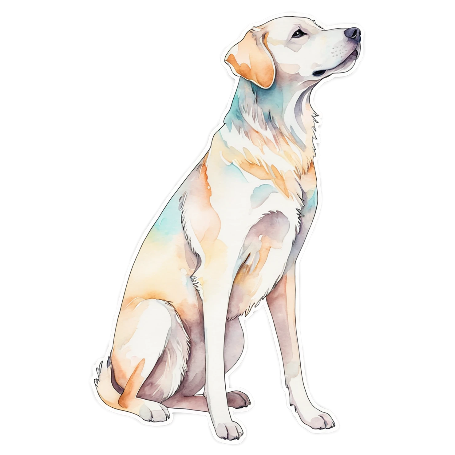 Dog watercolor sticker isolated on transparent background #15336