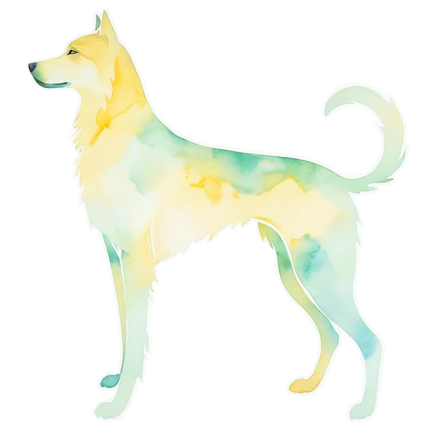 Dog watercolor sticker isolated on transparent background #15338