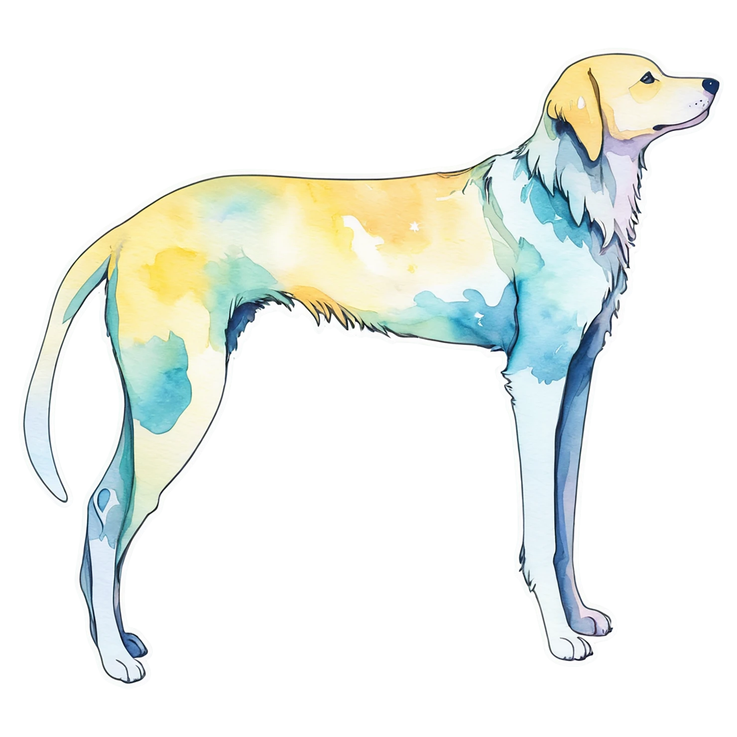 Dog watercolor sticker isolated on transparent background #15339