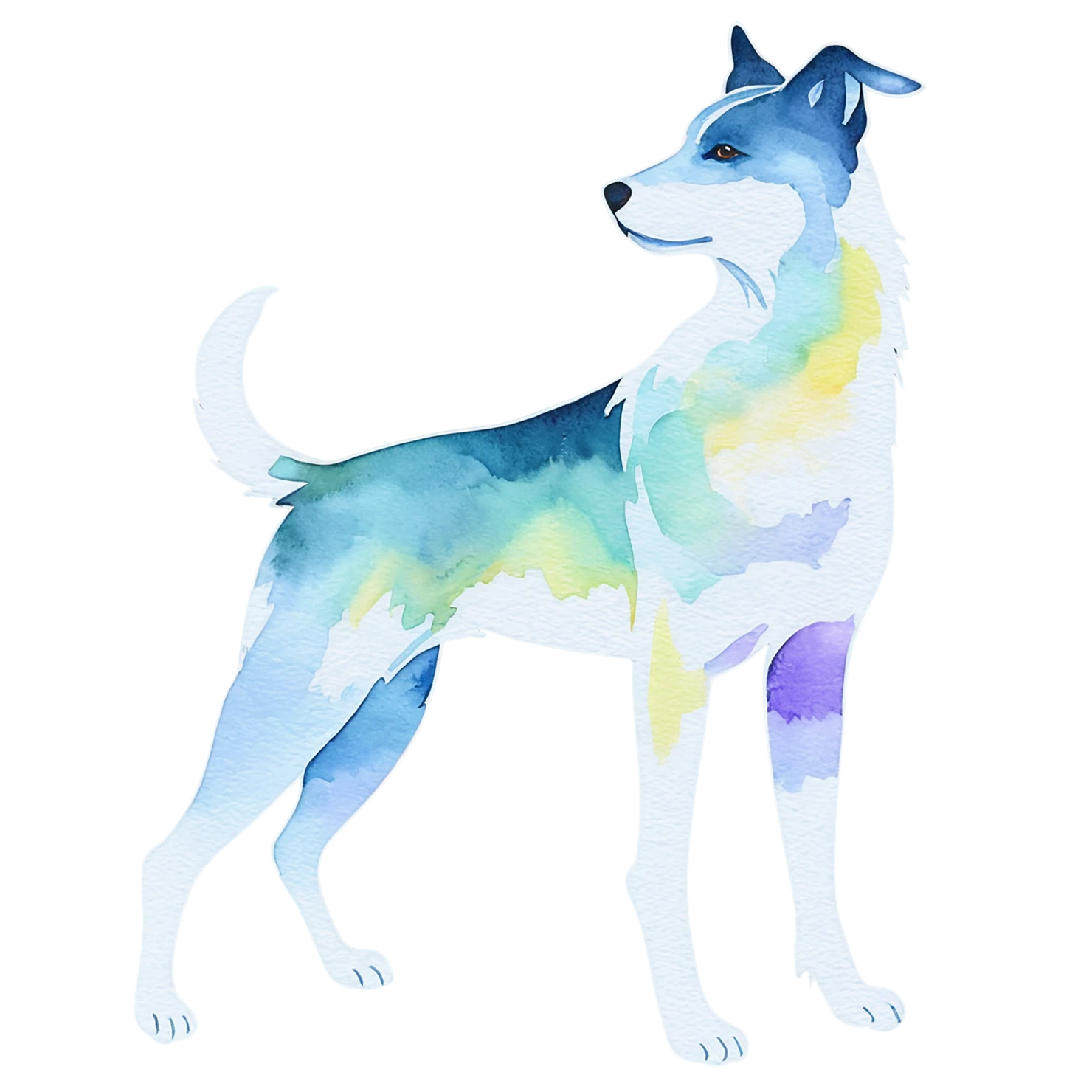 Dog watercolor sticker isolated on transparent background #15340