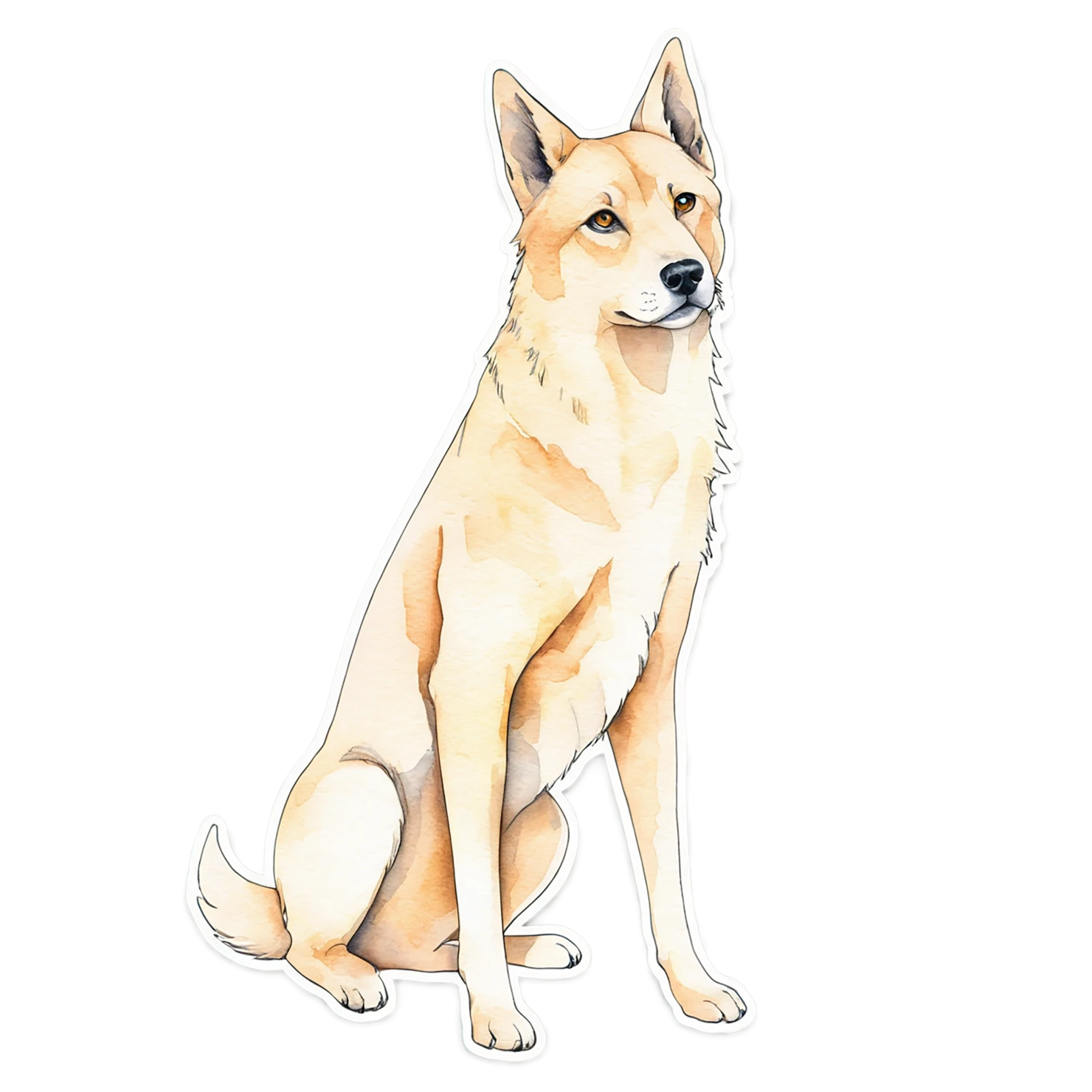 Dog watercolor sticker isolated on transparent background #15346