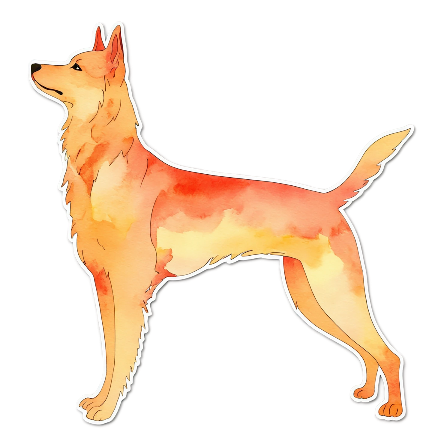 Dog watercolor sticker isolated on transparent background #15349