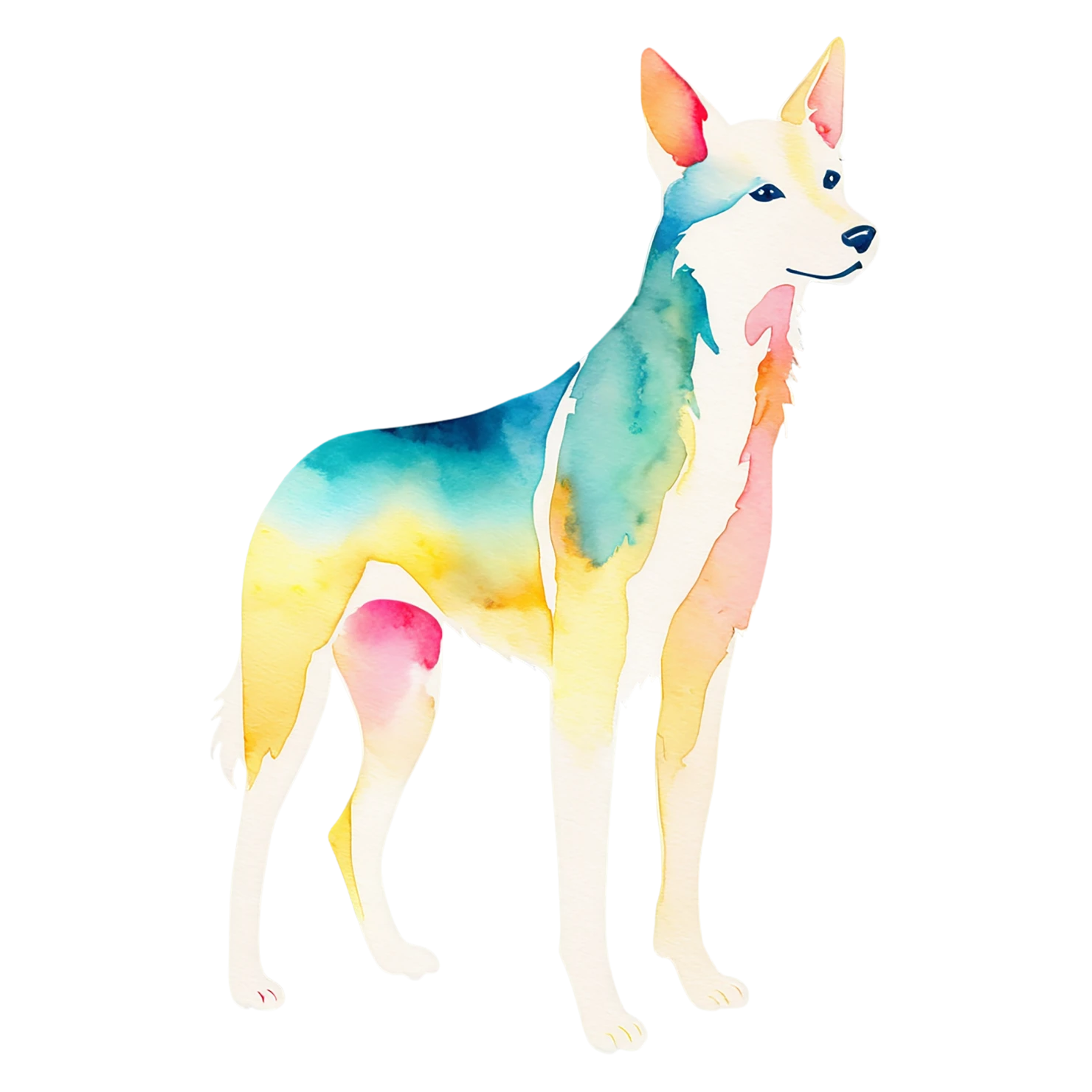 Dog watercolor sticker isolated on transparent background #15355