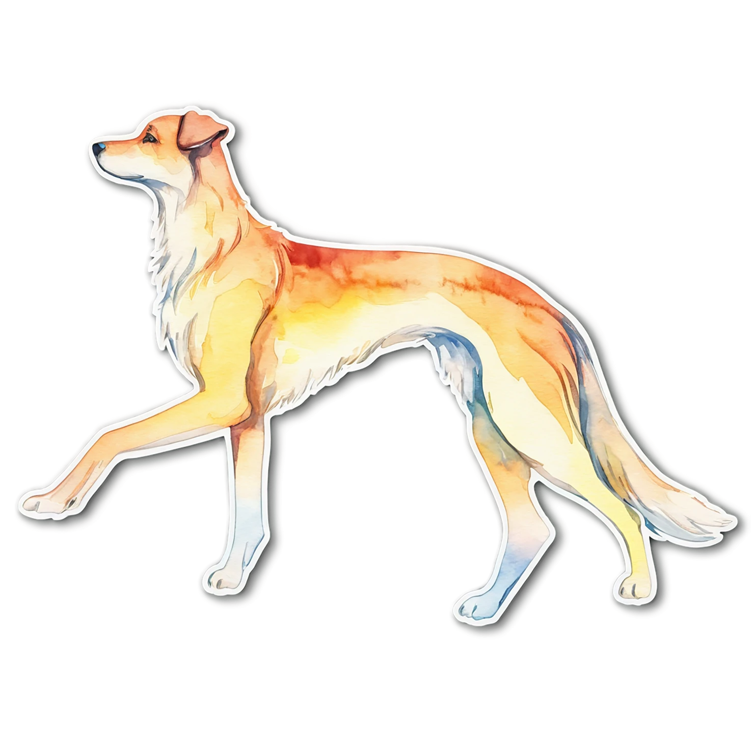 Dog watercolor sticker isolated on transparent background #15360