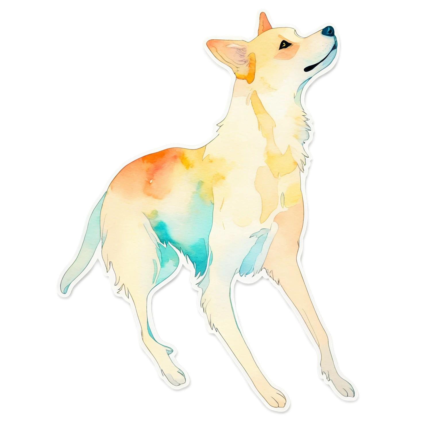 Dog watercolor sticker isolated on transparent background #15361