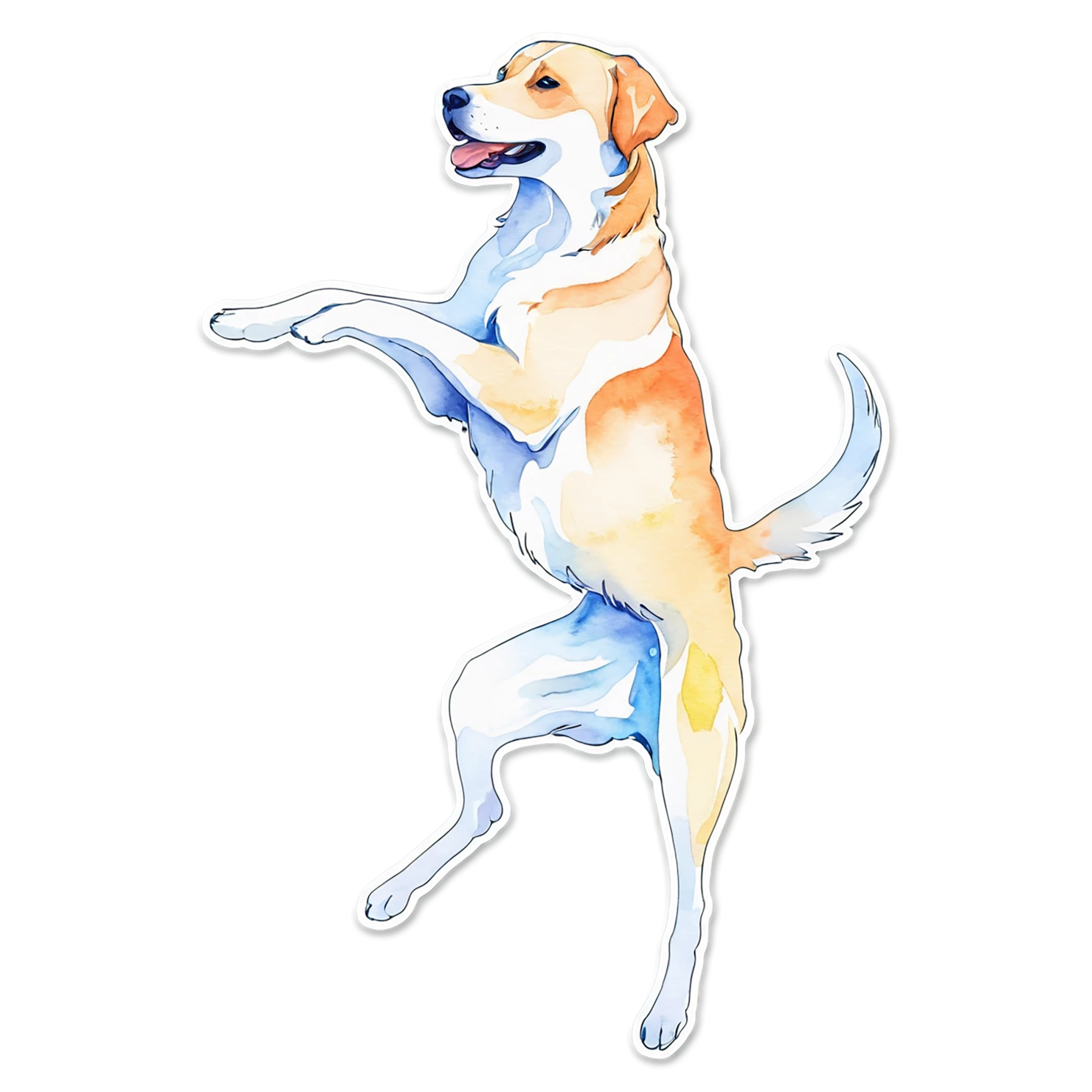 Dog watercolor sticker isolated on transparent background #15363